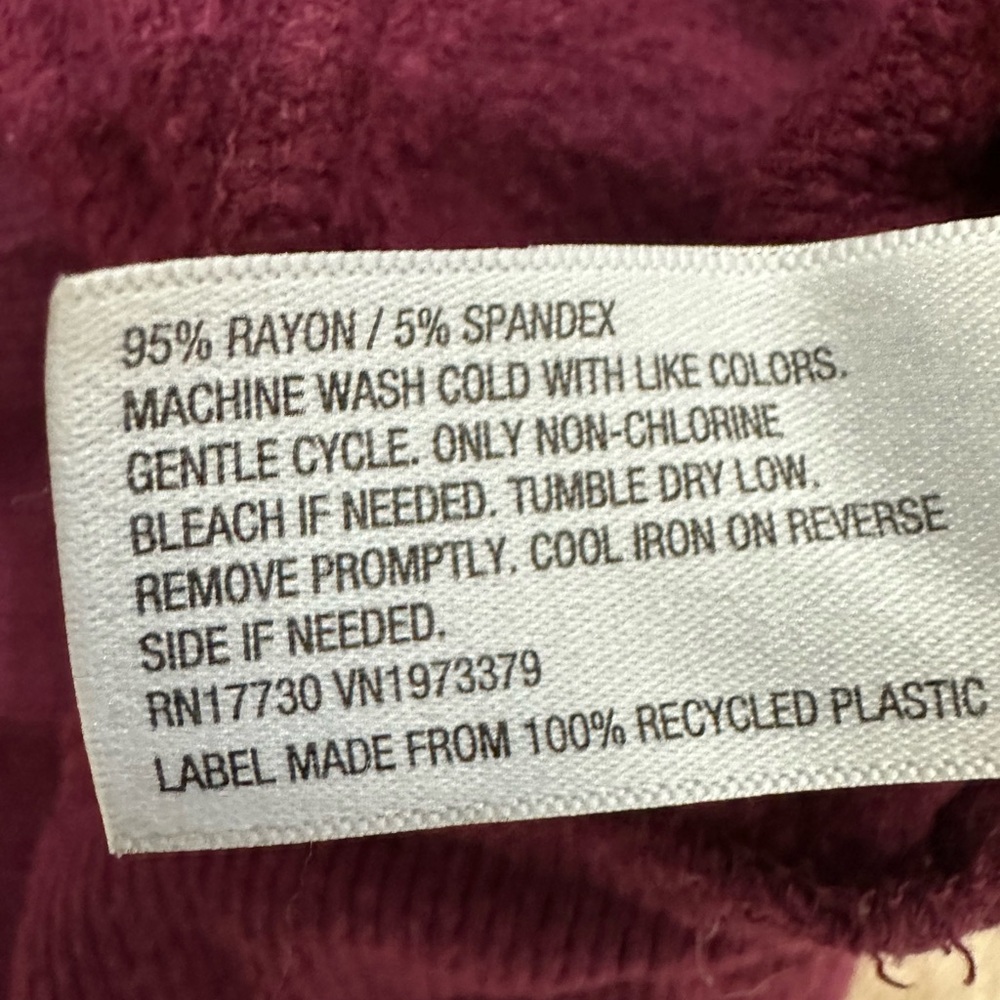 A New Day Women's Long Sleeve Cross-Front Pullover Sweatshirt Burgundy Sz Large - Picture 13 of 15